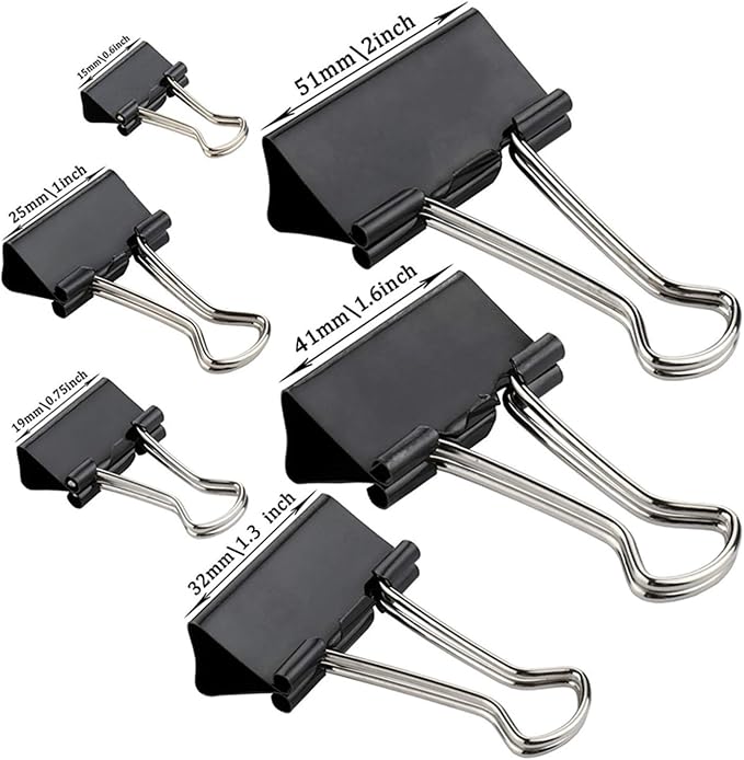 208 Pack Binder Clips Paper Clamps Assorted Size - Image 3