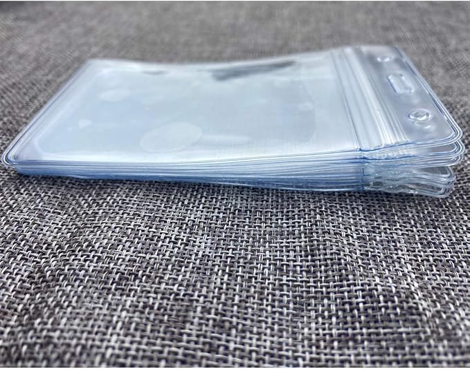 Vertical ID Badge Holders Sealable Waterproof Clear Plastic Holder, Fits - Image 4