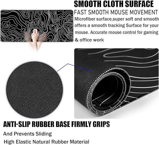 Large Mouse Pad, Big Desk Mat Large Office Desk Pad, Durable Extended Mouse Mat - Image 4