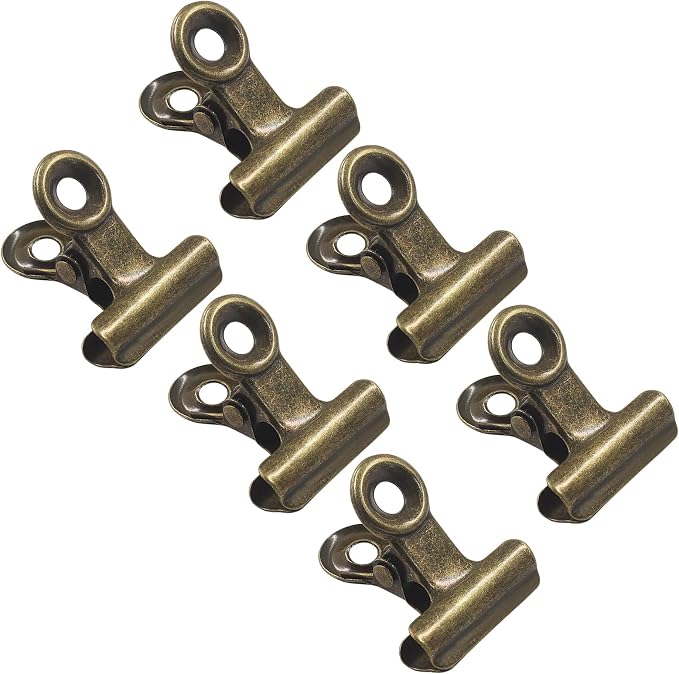 50 Pack Antique Bronze Bulldog Clips - 22mm Small Metal Paper Clips Clamps - Image 2
