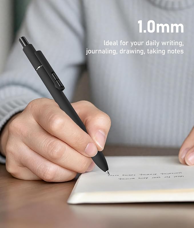 8 Pack Vintage Black Ballpoint Pens 1.0mm Fidget Pens - Image 6