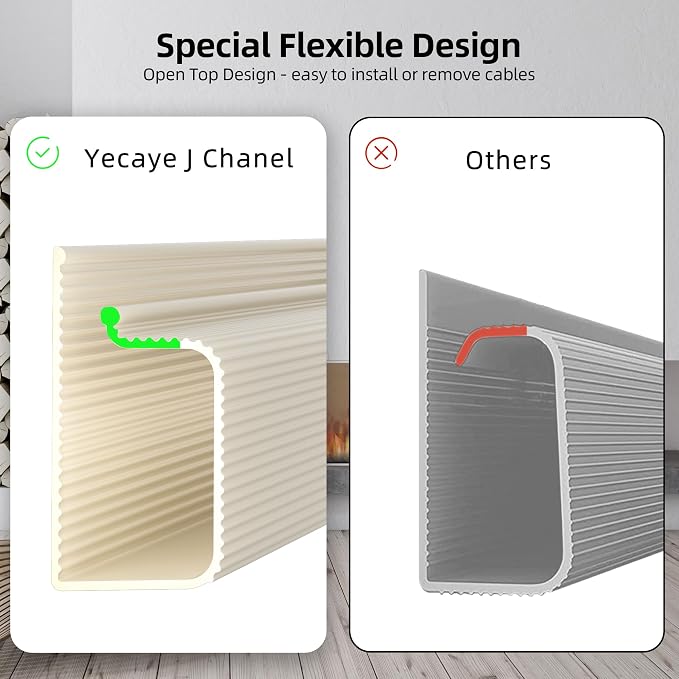 YECAYE 157in Cable Management, Cord Organizer, Easy Install Self-Adhesive Cord - Image 7