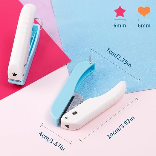 UCEC 2pcs Paper Hole Punch Shapes, Star Punch & Heart Single Holes Puncher | - Image 2
