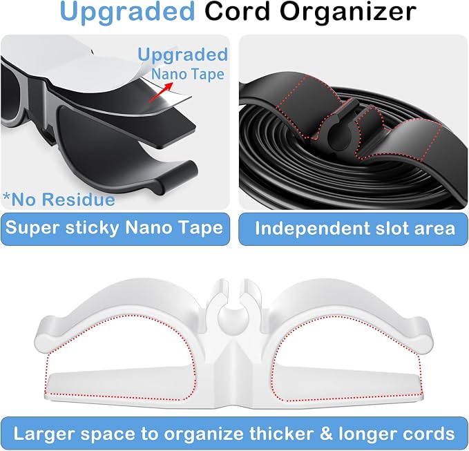 Lancord Upgraded kitchen appliance cord organizers Stick On Appliance Wire - Image 2