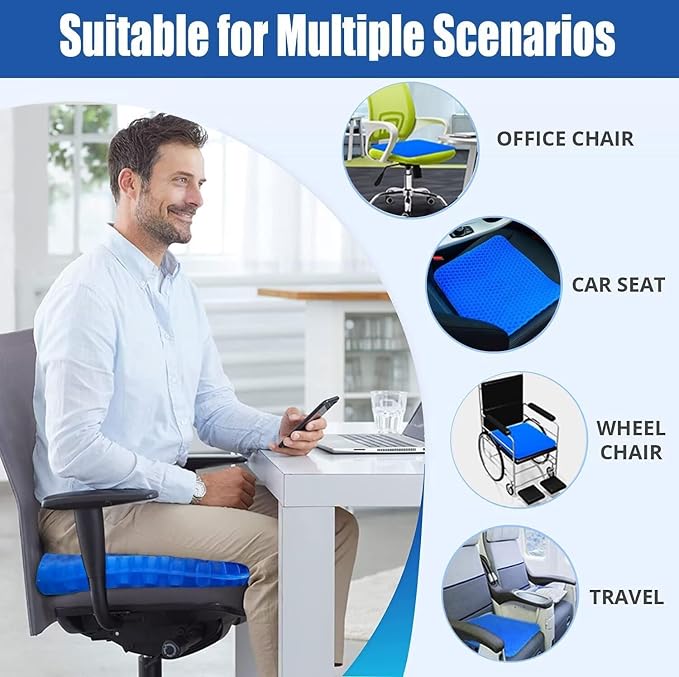 20" Gel Seat Cushion for Long Sitting – Office Chair Cushion – Wheelchair - Image 8