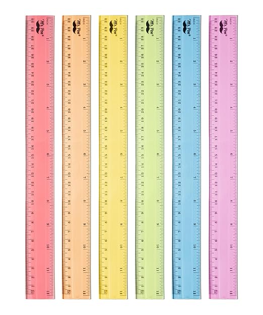 Mr. Pen- Plastic Ruler Set, 6 Pack, 12 Inch, Pastel Colors | Easy-to-Read by MrPen