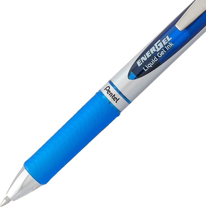 Pentel Energel 0.7 mm Rtx Retractable, 6 Black & 6 Blue Ink Pens Metal Tip - Image 6