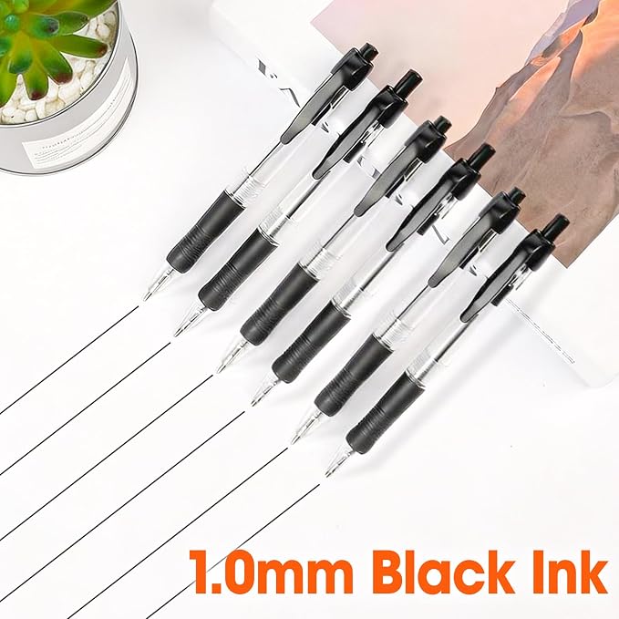 100 Pack Ballpoint Pens Bulk, Retractable Black Pens Ballpoint Medium Point 1mm - Image 2