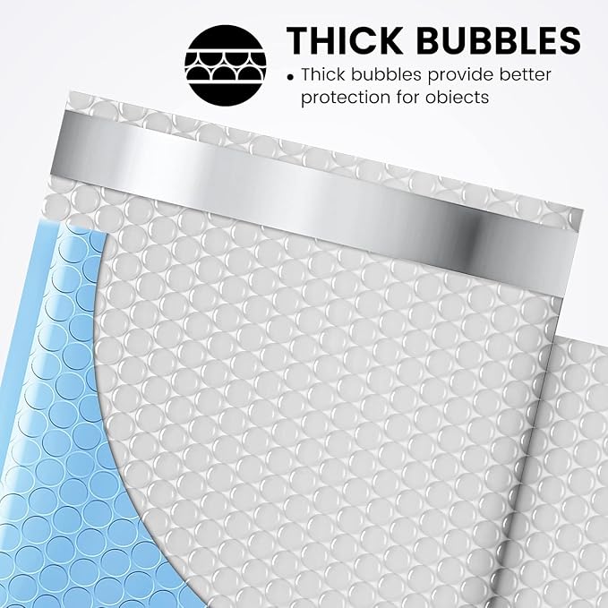 Fuxury Bubble Mailer 6x10" 600 Pack Light Blue, Self-Seal Adhesive Packaging - Image 3