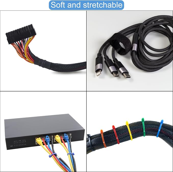 10ft PET Expandable Wire Loom 3/4 Inch, PET Braided Wire Sleeving Cable - Image 6