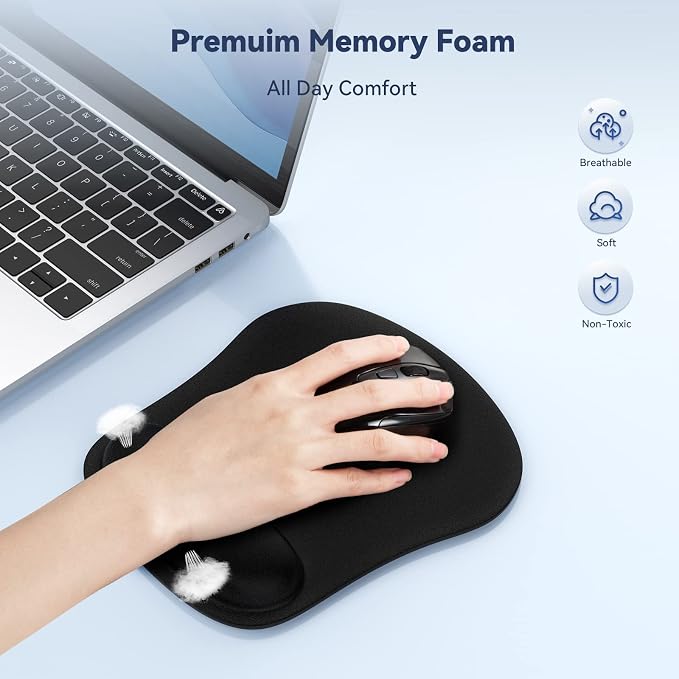 TECKNET 2 Pack Mouse Pad with Wrist Support, Ergonomic Gaming Mouse Pad Pain - Image 3