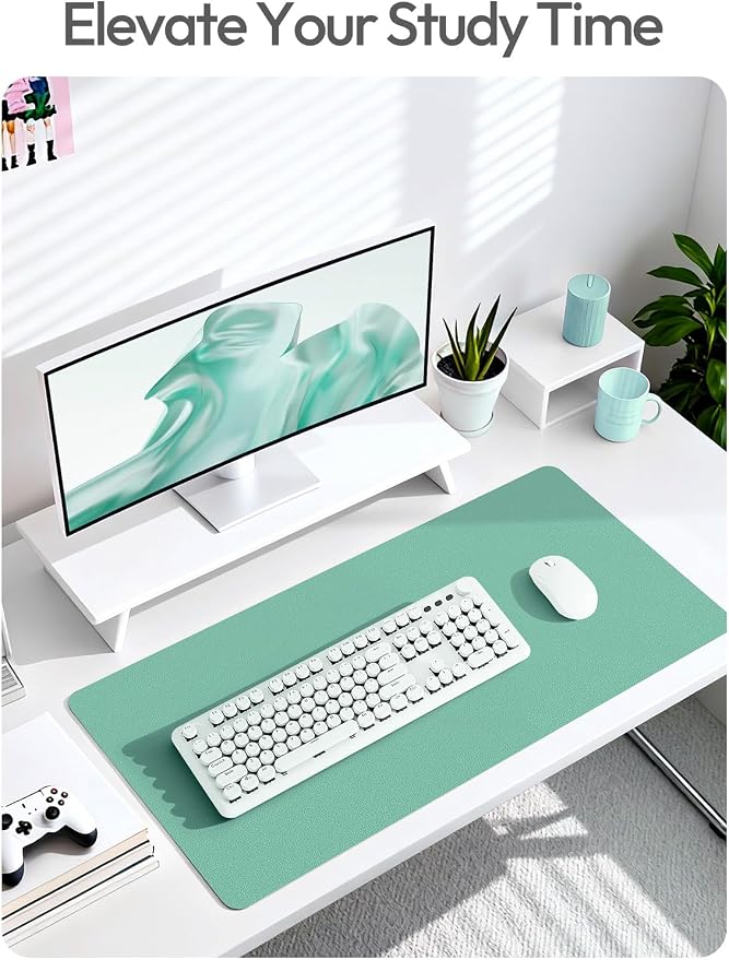 YSAGi Leather Desk Protector, Office Mat, Large Mouse Mat, Non-Slip PU Leather - Image 6