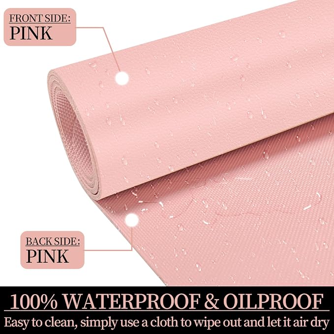 Leather Desk Pad Mat, Computer Pink Desk Mat Non-Slip, PU Large Mouse Pad - Image 4