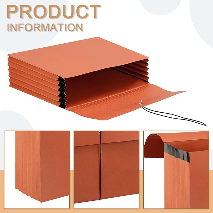 Expanding File Pockets with Flap, Heavy Duty Expandable Folder Bag, Elastic - Image 3