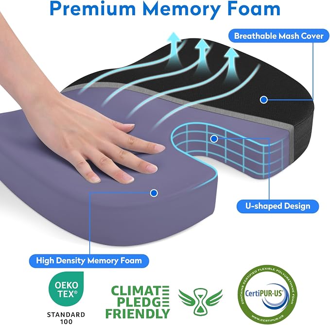 CushZone Seat Cushion, Office Chair Cushions, Car Seat Cushion, Non-Slip - Image 3