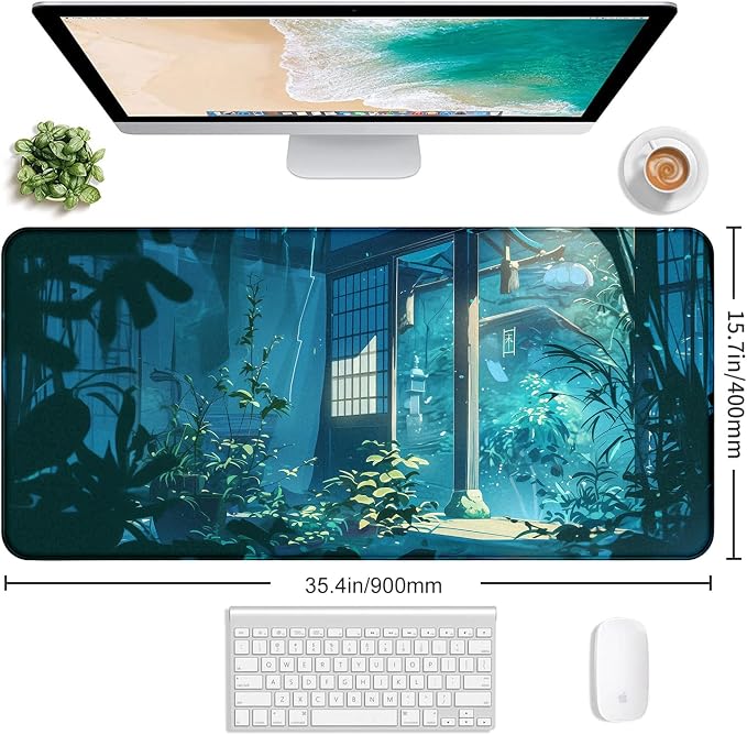 Tropical Plants XL Extended Gaming Keyboard Pad Computer Non Slip Mouse Pad | - Image 2