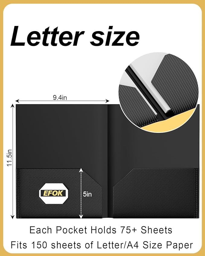 10 Pack Heavy Duty Black Plastic Folders - Image 2