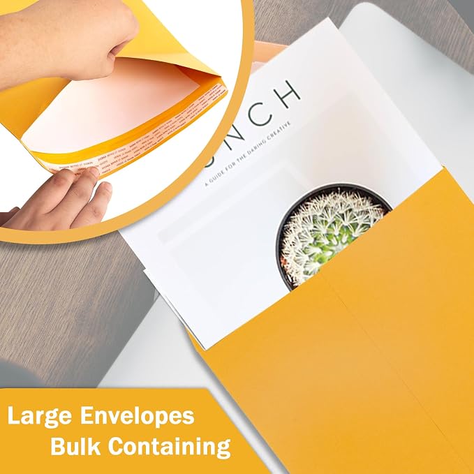250 Pack 10x13 Manilla Envelopes Self Seal, Goefun 100 GSM Paper Large Yellow - Image 5
