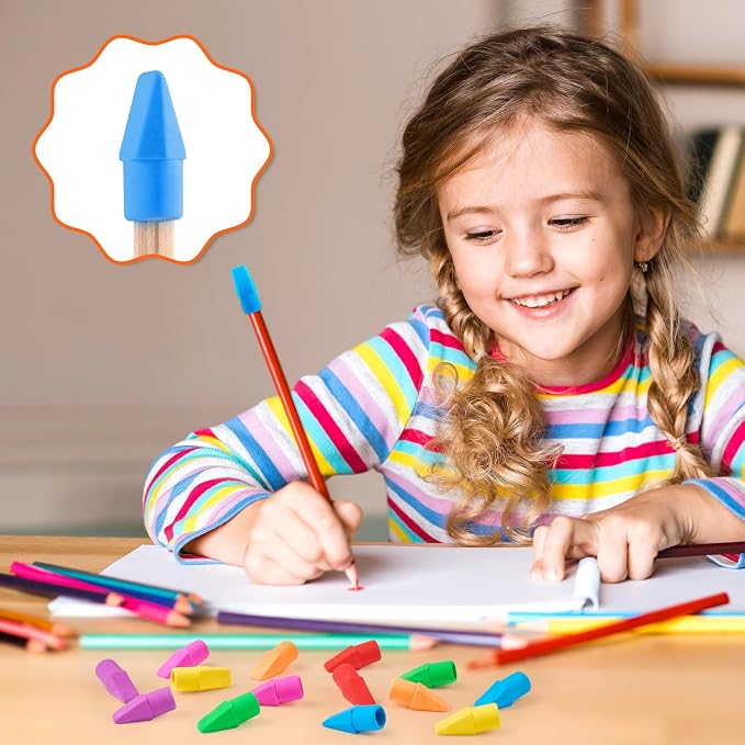 60 Pack Erasers for Kids, Sooez Pencil Top Erasers, Eraser Caps, Cap Toppers - Image 7
