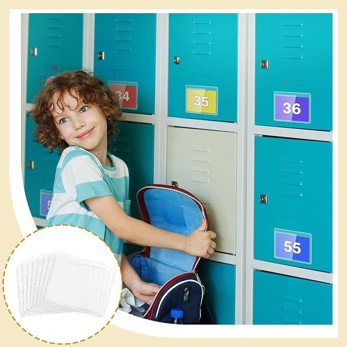 Jeyiour 100 Pcs Label Holders Adhesive Nameplate Pockets Storage Bin Labels - Image 4