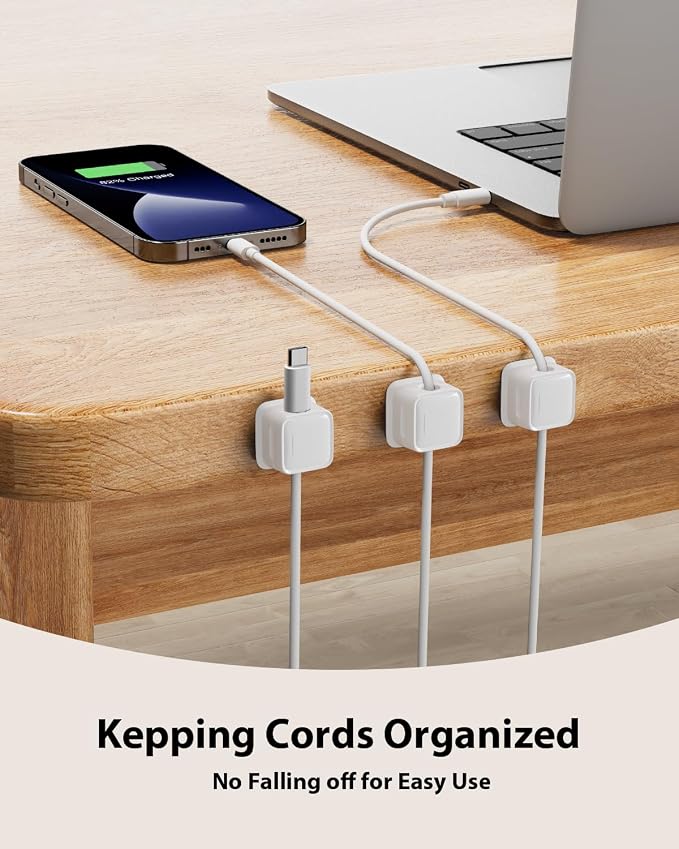16 Pack Magnetic Cord Organizer Holder, Strong Adhesive Desk Cable Management - Image 2