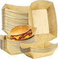 80 Pack 2Lb Paper Food Boat Trays Disposable Paper Boat Containers, Kraft Food by MotBach