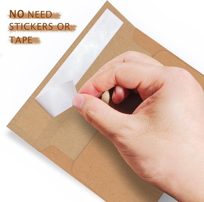 A7 Brown Kraft Envelopes Self Seal 100 Pack 120 GSM，Goefun Printable 5x7 - Image 3