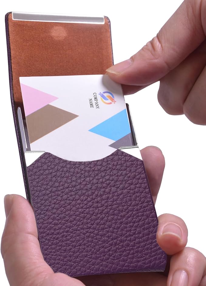 Business Card Holder with Ultra Slim Design, Business Card Case with Premium PU - Image 6