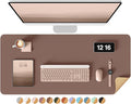 YSAGi Double-Sided Desk Pad, 35.4"x17"Leather Desk Mat, Eco Cork Desk Pad by YSAGi