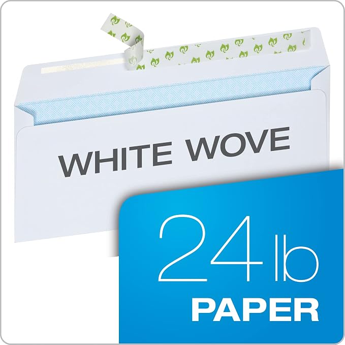 Quality Park #10 Security Envelopes, No Window, 24-lb White Wove, 4-1/8" x - Image 5