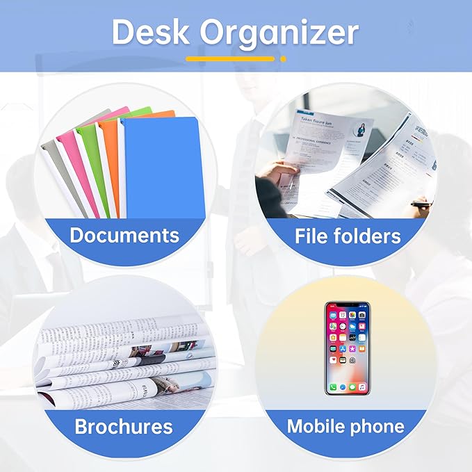 4 Pack Stackable Paper Trays for Letter Documents, Desktop File Organizers for - Image 4