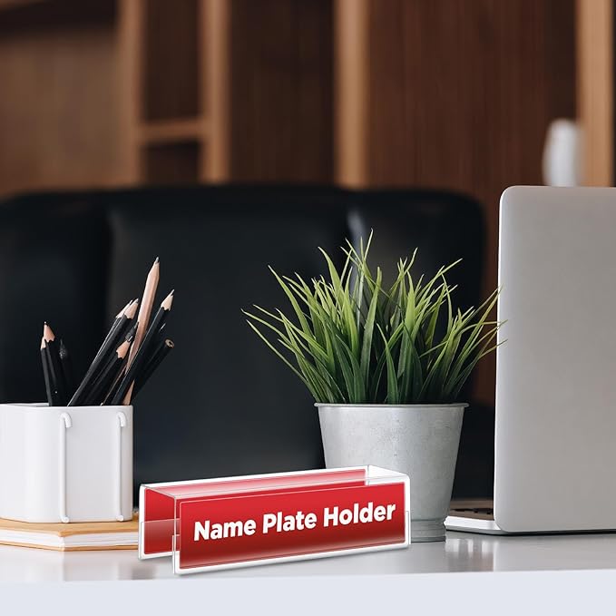 Cinnvoice 20 Pcs 2.25 Inch Cubicle Name Plate Holders Bulk Clear Double Sided - Image 7