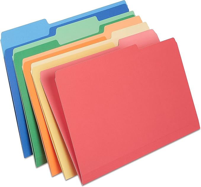 Staples Heavyweight File Folders, Legal Size, 1/3‑Cut Tabs, Heavy‑Duty Paper by Staples