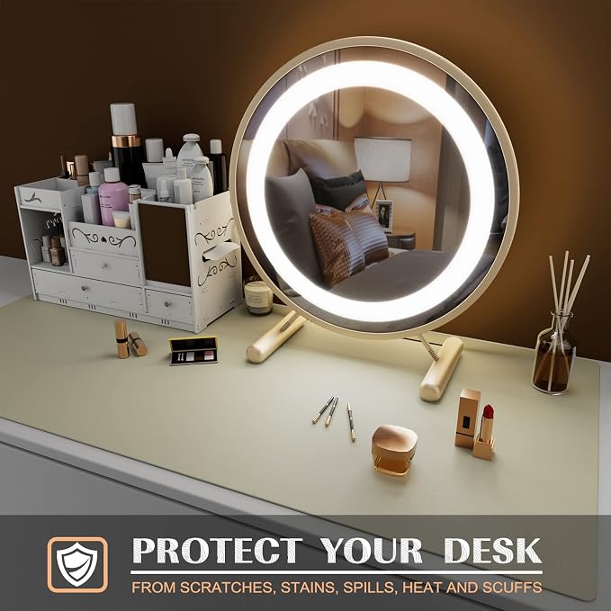 K KNODEL Small Office Leather Desk Mat, Mouse and Keyboard Pad, Computer and - Image 6