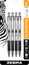 Zebra Pen G-301 Retractable Gel Pen, 0.7mm Medium Point, Stainless Steel Barrel by ZebraPen