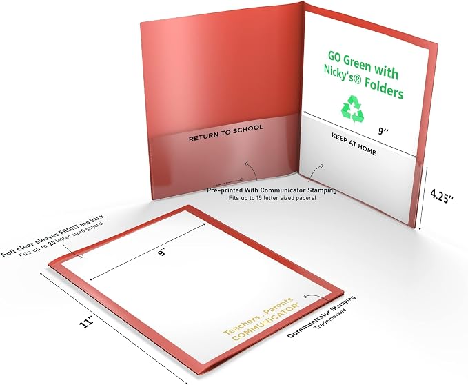Nicky's Folders® English Communicator, Parent-Teacher Folder, Patented - Image 2