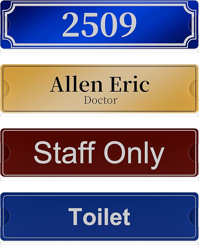 Richboom Acrylic Wall Name Plate Holder, 2x8 Inch, 5 Pack Clear Acrylic Sign - Image 5