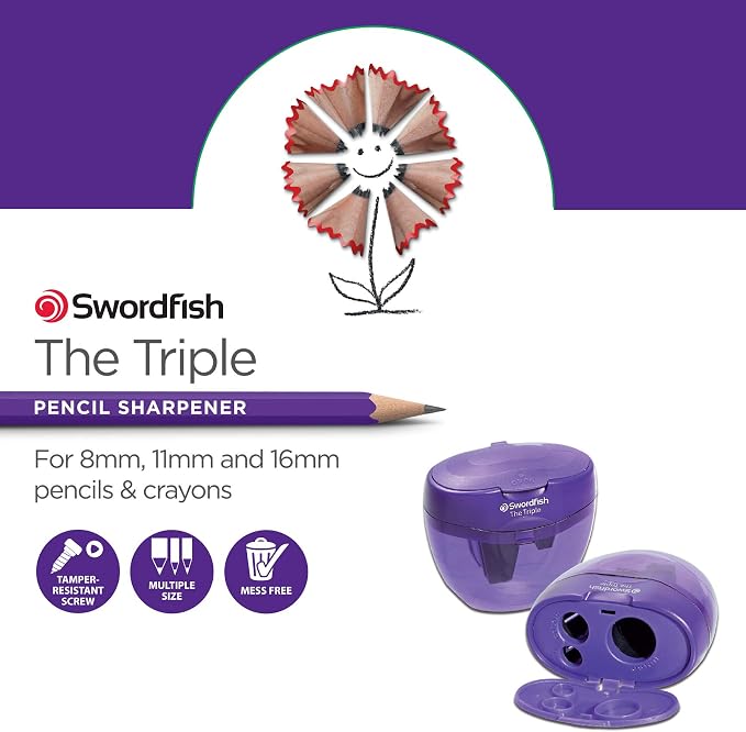 Swordfish ‘The Triple’ Three Hole Pencil Sharpener - Image 6