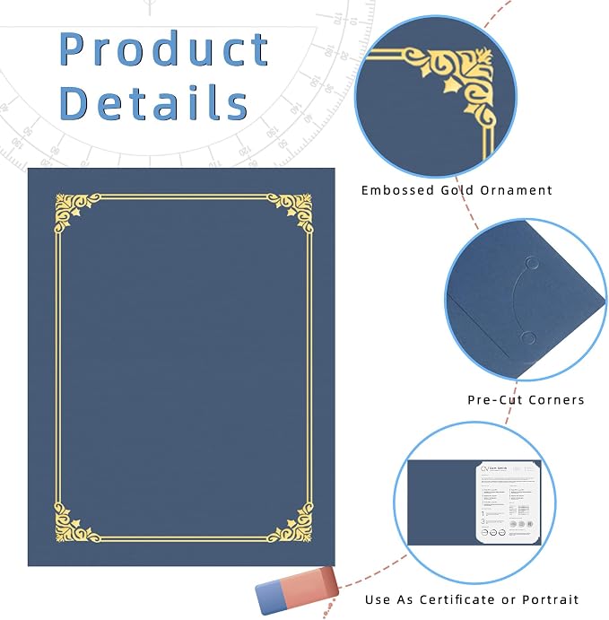 HAUTOCO 10 Pack Certificate Holders, Document Award Covers Certificate Folders - Image 3