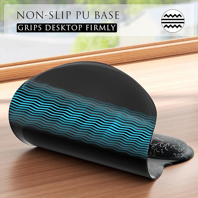 MROCO Ergonomic Mouse Pad with Gel Wrist Rest, 9.4 x 8.1 in, Kanagawa Wave | - Image 6