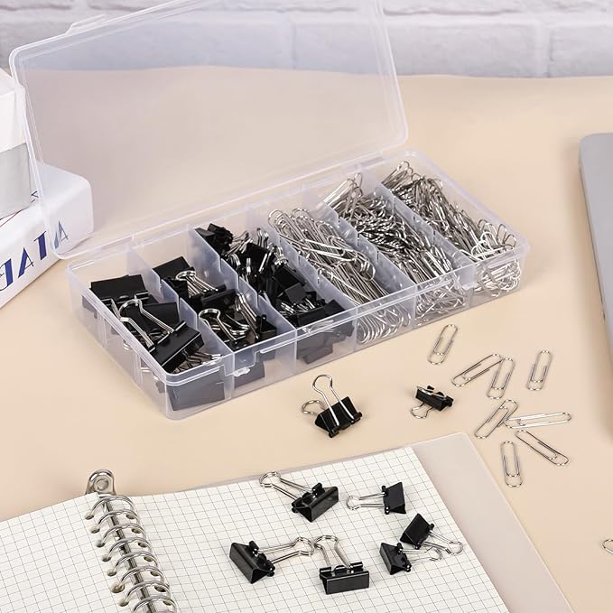 500PCS Paper Clips and Binder Clips Assorted Sizes, 3 Sizes in One Pack - Image 7