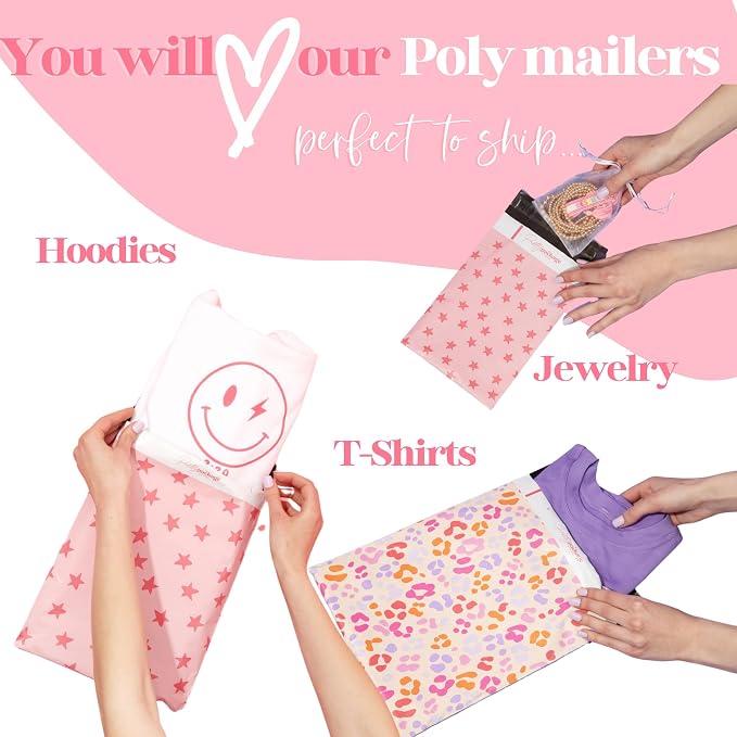 Pretty Package Store 10x13 Designer Poly Mailer 100 Pack Heavy Duty Waterproof - Image 4