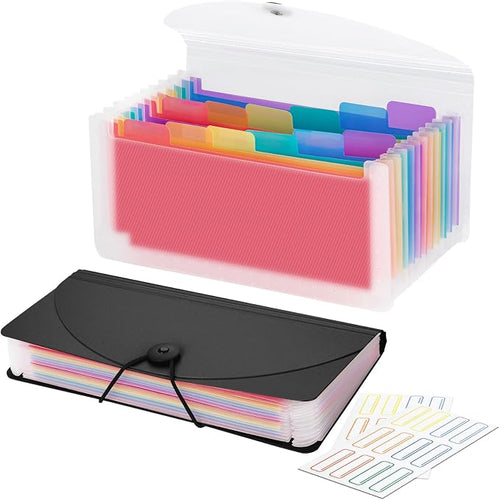 13 Pocket A6 Receipt Organizer, 2 Pack Small Accordion File Organizer, Coupon by RIEJIN