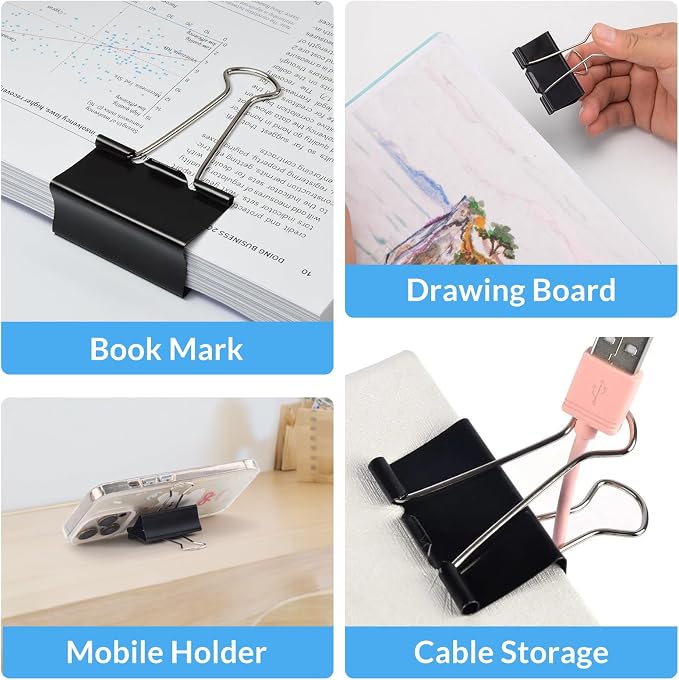 2 Inch 32 Pack Extra Large Binder Clips, Jumbo Paper Clips, Big Paper Clamps - Image 5