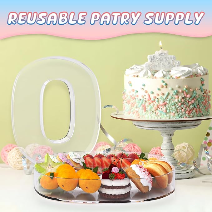 11" Acrylic Number Charcuterie Board Box, Reusable Fillable Number Cake Candy - Image 5