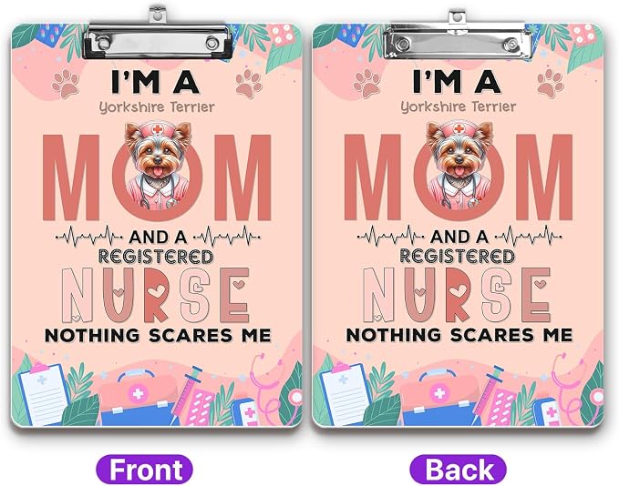 I'm a Yorkshire Terrier Mom and a Registered Nurse Nothing Scares Me Acrylic - Image 2