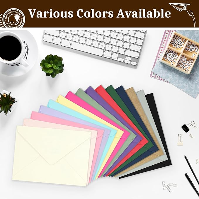 100 Pack Christmas A7 Envelopes, 5.24 x 7.24 in Envelopes - Image 7