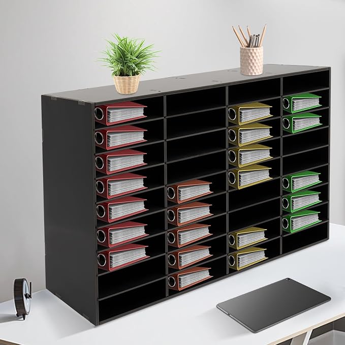 Literature Organizer, Desktop File Sorter Mail Center, Paper Storage Cabinet - Image 3