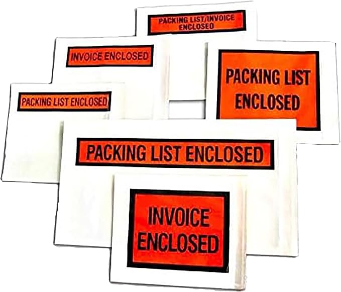 Packing List Enclosed Pouches – Clear Adhesive Envelope Bag - Image 3