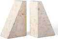 Karibiber Marble Bookends for Heavy Books, Decorative Book Ends for Shelves by Karibiber